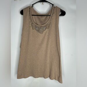 Women's Tan Sleeveless Top